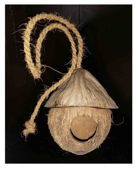 Gniazdko kokosowe "Dziupla" ze sznurem