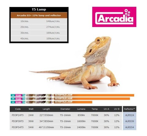 Świetlówka UVB T5 Desert 12% HIGH OUTPUT ARCADIA