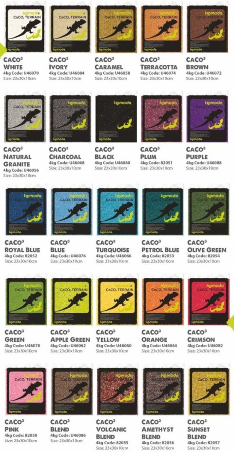 Piasek jadalny dla gadów pustynnych CaCo3 Blend 4kg KOMODO