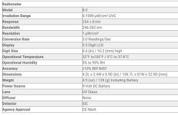 Solarmeter 8.0 UVC Lampy biobójcze
