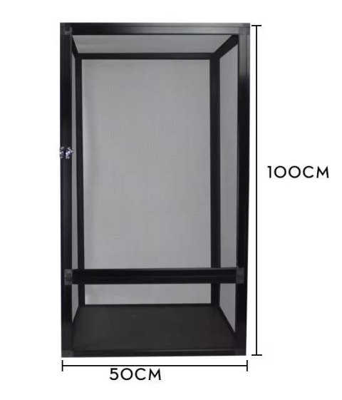 TERRARIUM 50x50x100cm CZARNE AKRYL+SIATKA SCREEN REPTI GOOD