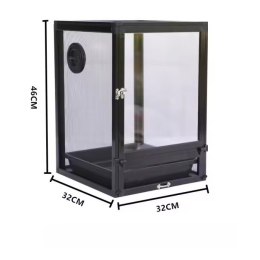 TERRARIUM 32x32x46cm + KUWETA CZARNE AKRYL+SIATKA SCREEN REPTI GOOD