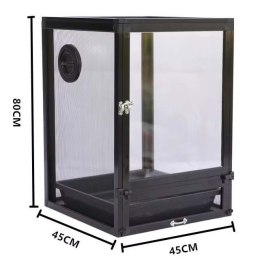 TERRARIUM 45x45x80cm + KUWETA CZARNE AKRYL+SIATKA SCREEN REPTI GOOD