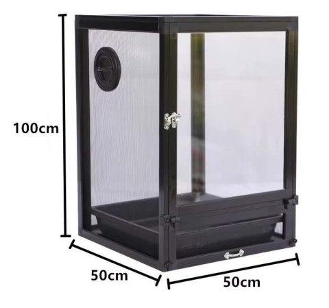 TERRARIUM 50x50x100cm + KUWETA CZARNE AKRYL+SIATKA SCREEN REPTI GOOD