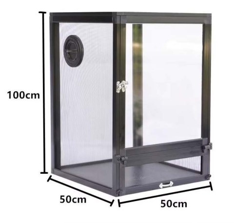 TERRARIUM 50x50x100cm + KUWETA CZARNE AKRYL+SIATKA SCREEN REPTI GOOD