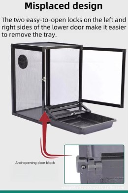 TERRARIUM 60x60x120cm + KUWETA CZARNE AKRYL+SIATKA SCREEN REPTI GOOD PRZECENA