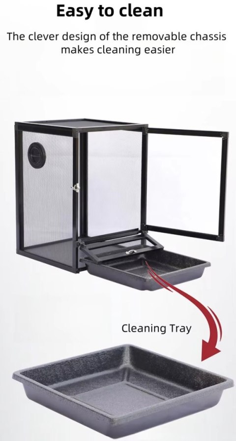 TERRARIUM 60x60x120cm + KUWETA CZARNE AKRYL+SIATKA SCREEN REPTI GOOD PRZECENA