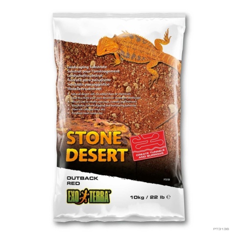 Piasek, glina, kamienie Stone Desert Red 10kg EXO TERRA agama brodata – opakowanie 10 kg